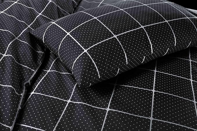 Duvet Cover Set Printed Checked Dot Mateo Reversible Quilt Cover Bedding Set