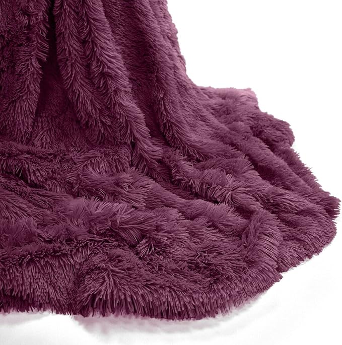 Teddy SOFT & SNUG Fur Throw Blanket With Reversible Plain Sherpa Teddy Fleece Luxury Fluffy Fur Throw Blanket 150x200cm