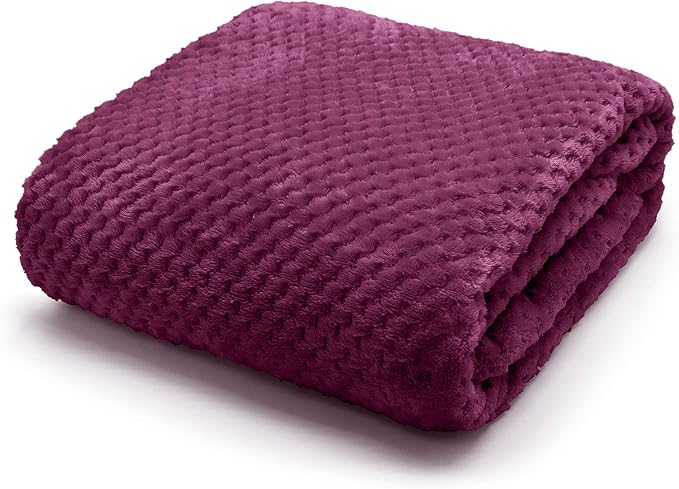 Waffle Luxury Flannel Fleece Throw Blanket Sofa Couch Waffle Teddy Soft All Seasons Bed Throw Blanket