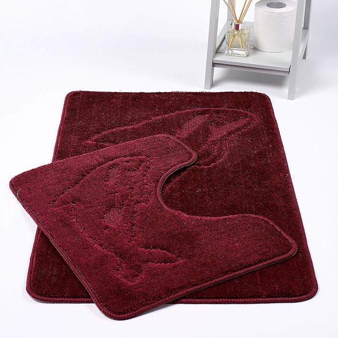 Dolphin Bath Mats Non Slip Bathroom Mats 2 Piece Pedestal and Bath Mat Set Toilet Bathroom Rug