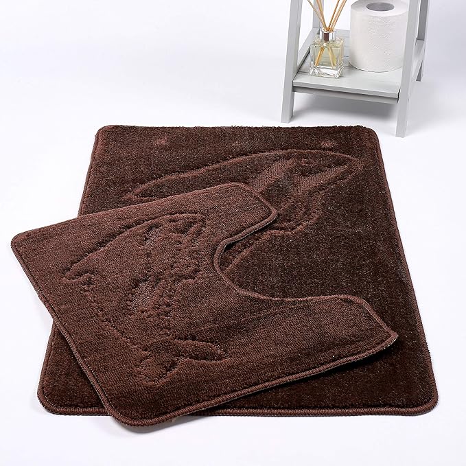 Dolphin Bath Mats Non Slip Bathroom Mats 2 Piece Pedestal and Bath Mat Set Toilet Bathroom Rug