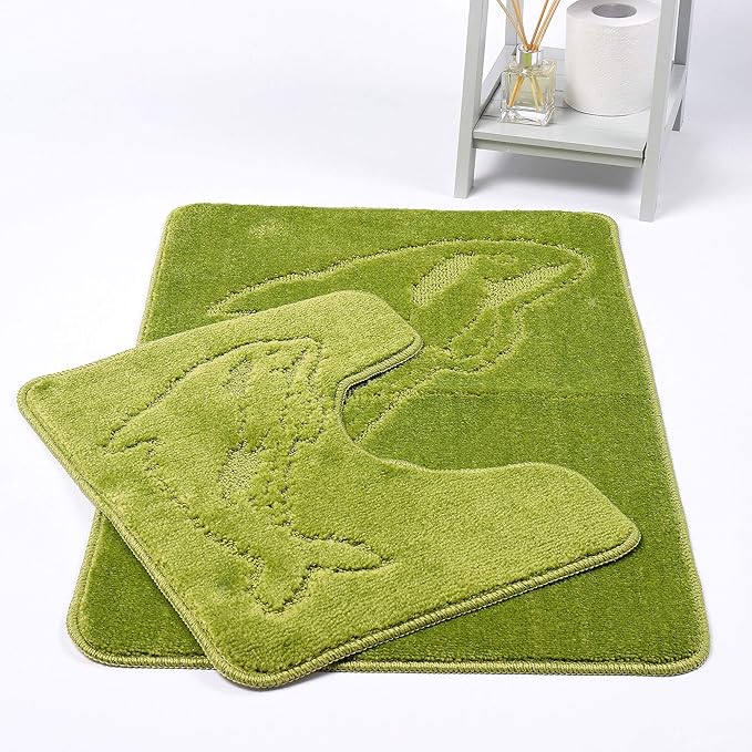 Dolphin Bath Mats Non Slip Bathroom Mats 2 Piece Pedestal and Bath Mat Set Toilet Bathroom Rug
