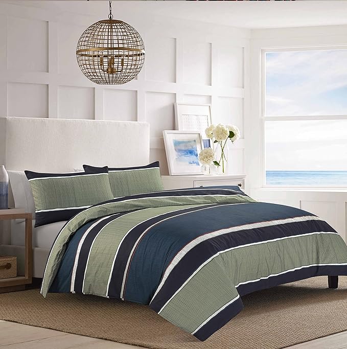 Multi Colour Lines Reversible Nathan Printed Easy Care Polycotton Duvet Cover Bedding Set