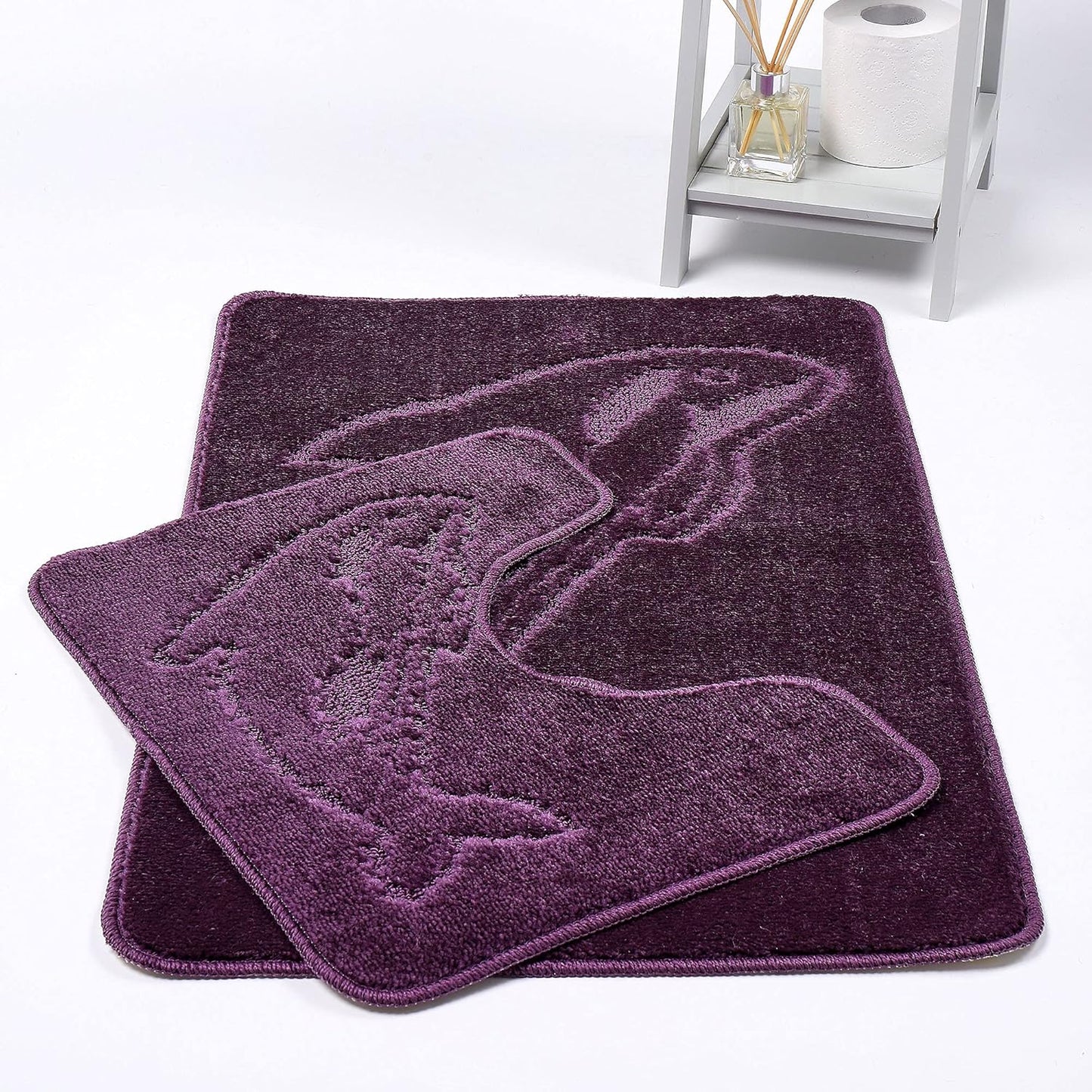 Dolphin Bath Mats Non Slip Bathroom Mats 2 Piece Pedestal and Bath Mat Set Toilet Bathroom Rug