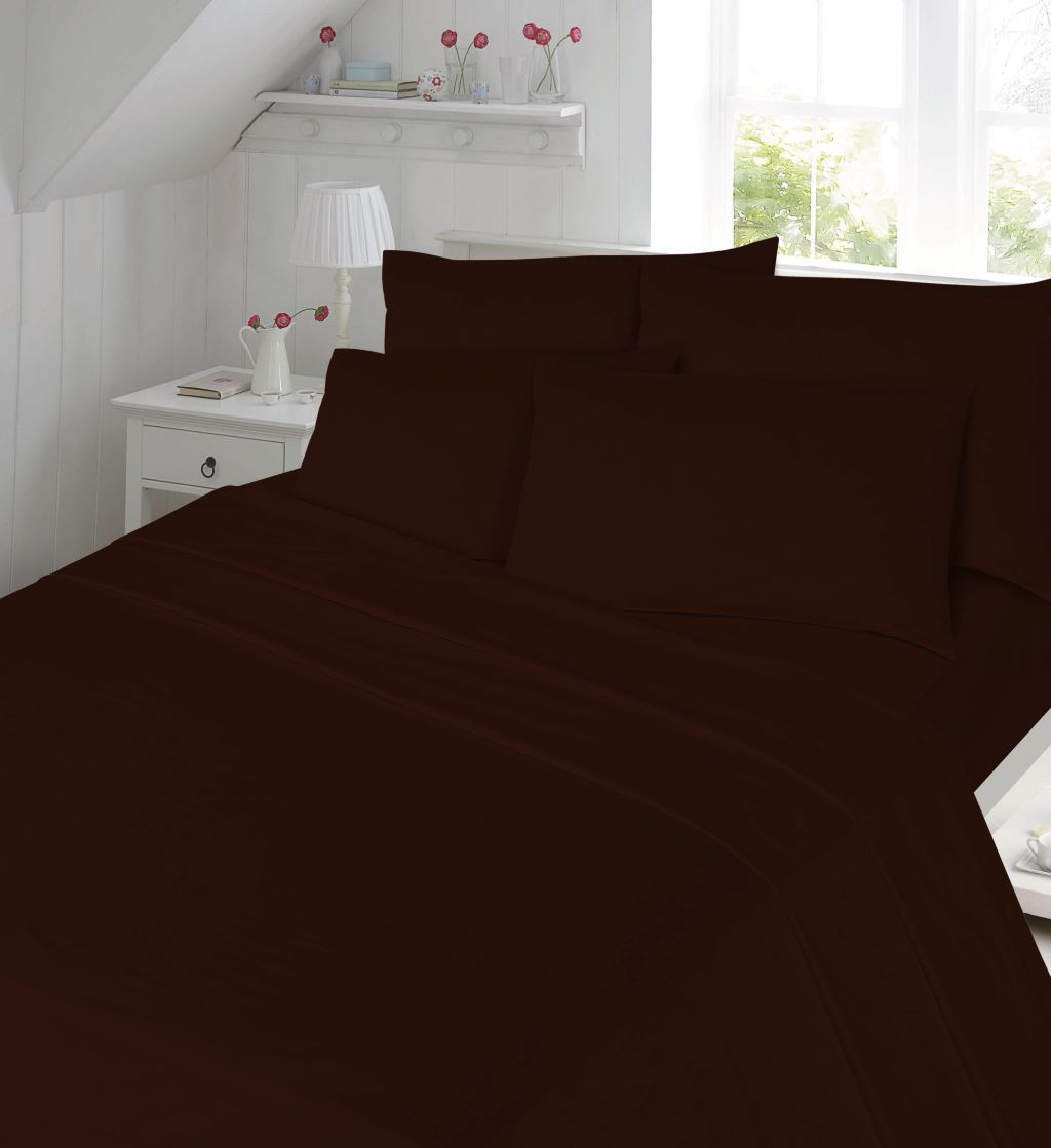 Flat Sheet 180 Thread Count Rich Percale Non Iron Bed Linen Soft Polycotton Blend Plain Dyed Flat Bed Sheets