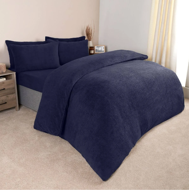 Teddy Bear Fleece Thermal Warm Cosy Soft Fur Duvet Cover Set With Pillow Cases