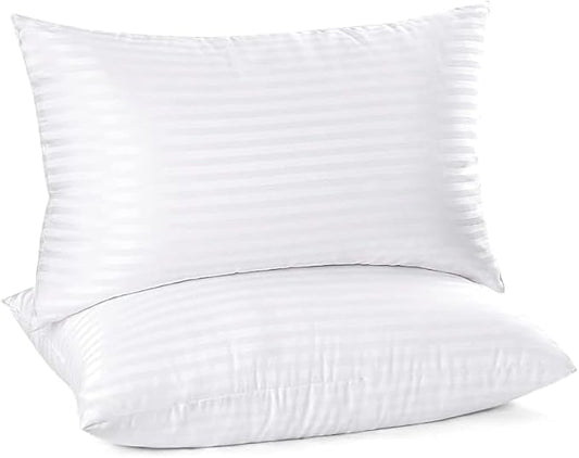Satin Stripe Pillow Bounce Back Hotel Quality Firm Stripe Pillow (Stripe Pillows Pack of 2)