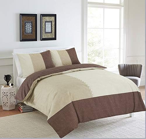 Suede Patch Multi Colour Suede Reversible Duvet Cover Set