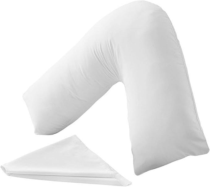Orthopaedic V-Shaped Pillow Extra Cushioning Support For Head, Neck & Back