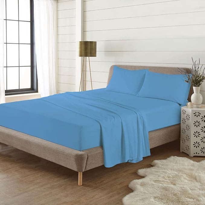 Full Fitted Sheet 100% Brushed Cotton Extra Deep 16"/40cm Flannelette Fitted Bed Sheets