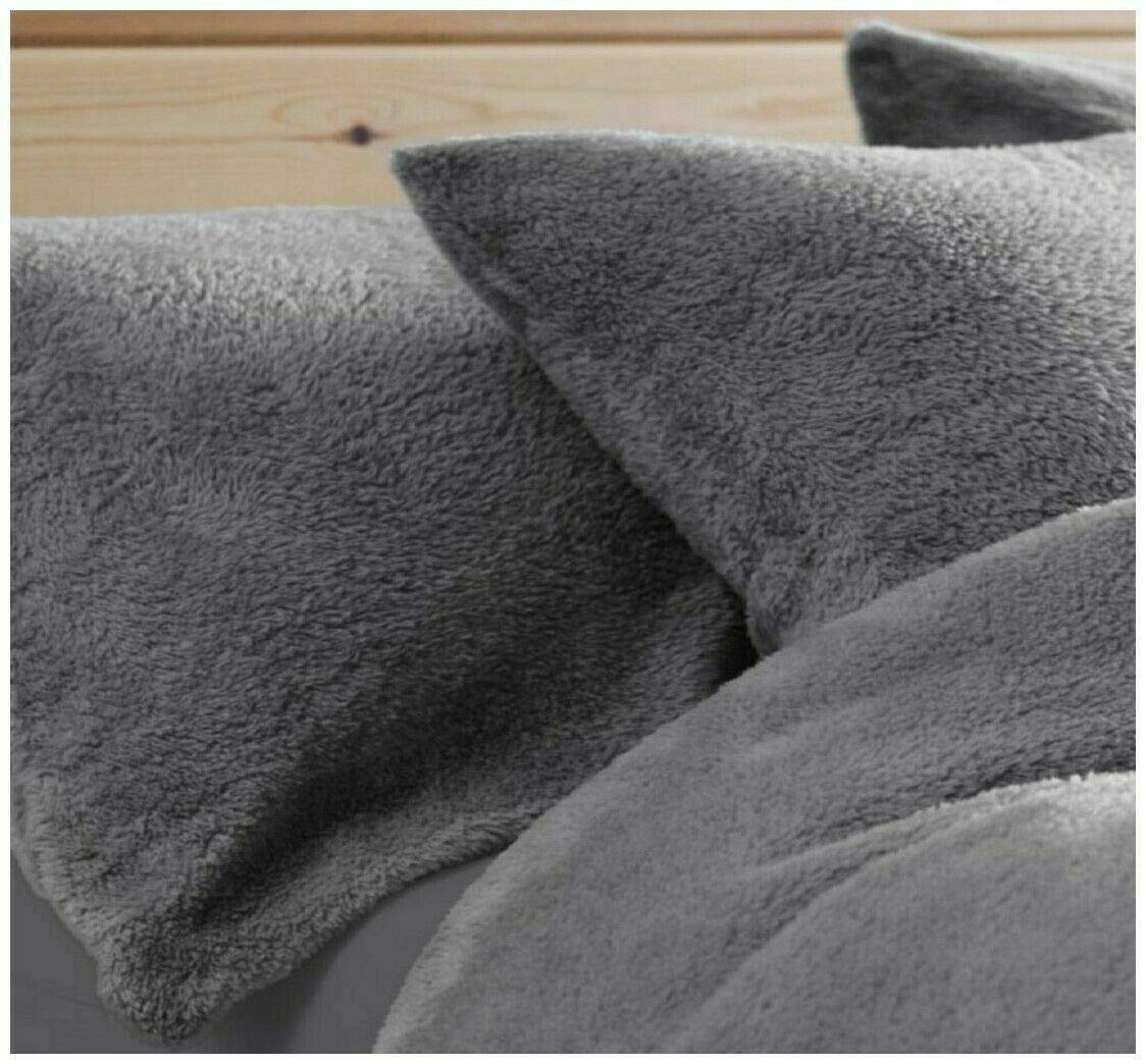 Teddy Bear Pair Pillowcases Warm Cosy Soft Plush Fleece Pillow case