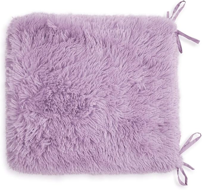 Teddy Fleece Chair Pads – Luxury Reversible Sherpa Seat Cushions with Ties, Super Soft and Fluffy Fur Chair Pads for Dining & Garden Chairs, Removable Covers