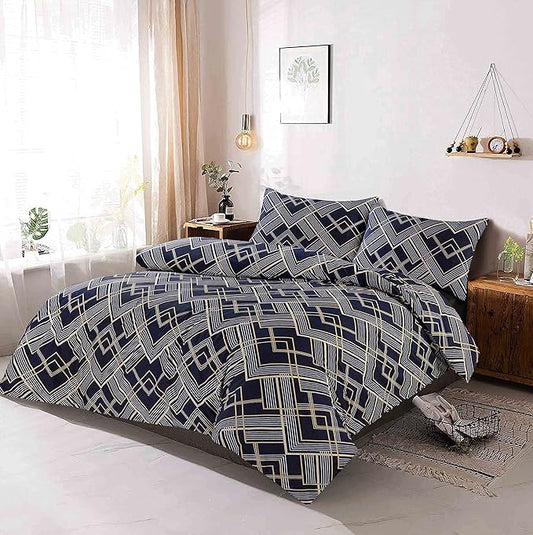 Duvet Cover Set Geometric Triangle Lines Sebastian Printed Reversible Quilt Cover Bedding Set